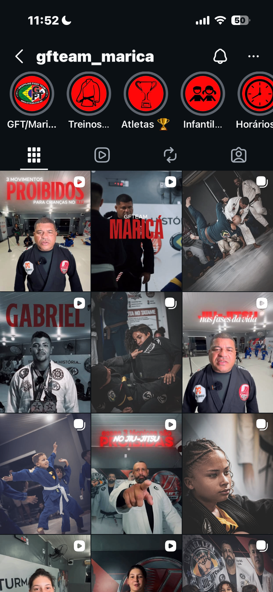 Feed do Instagram GFTeam Maricá